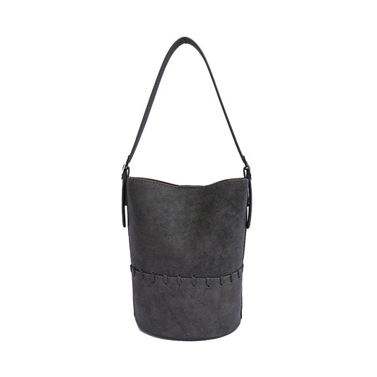 Macaron Dopamine Bucket Bag - Charcoal Black