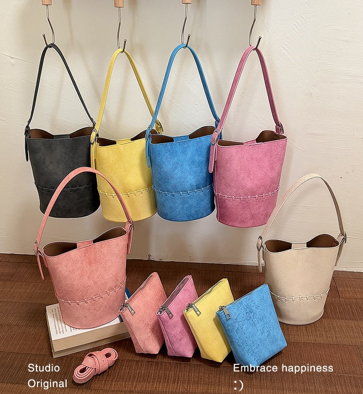 Macaron Dopamine Bucket Bag - Azure Blue