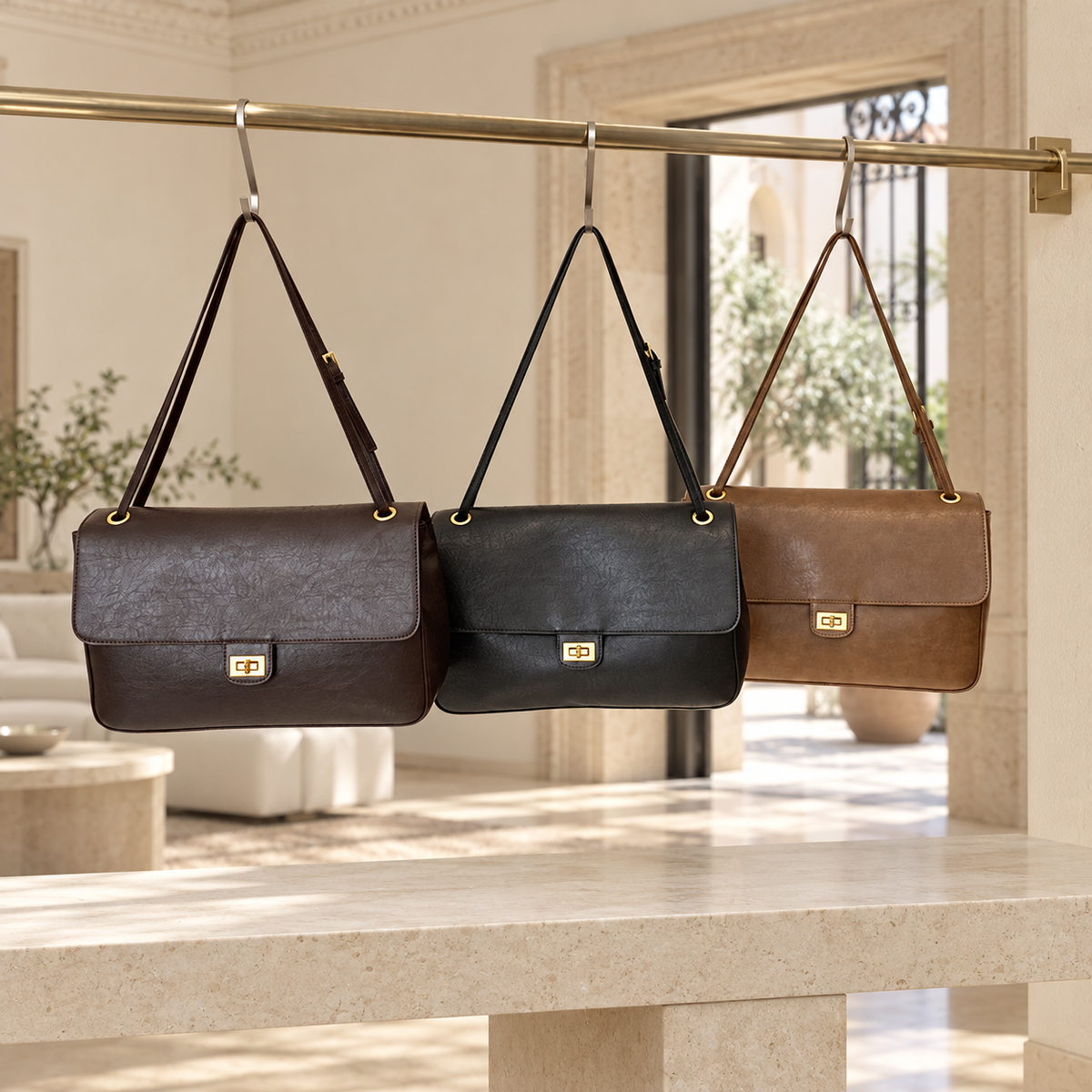 Medieval Modern Shoulder Bag - Chocolate Brown