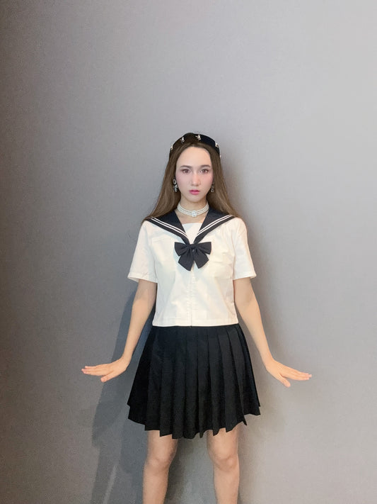 Midnight Manga Top with Bow