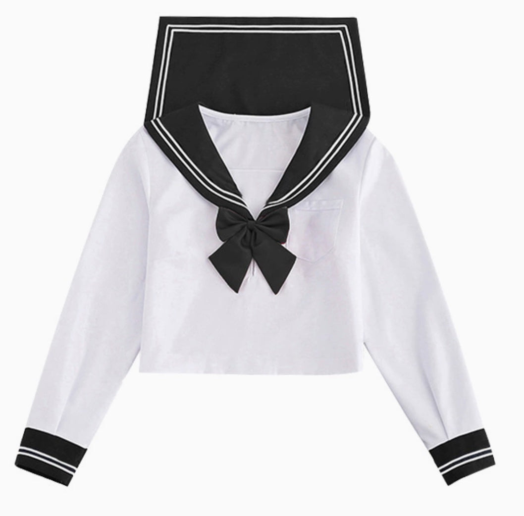 Midnight Manga Top with Bow