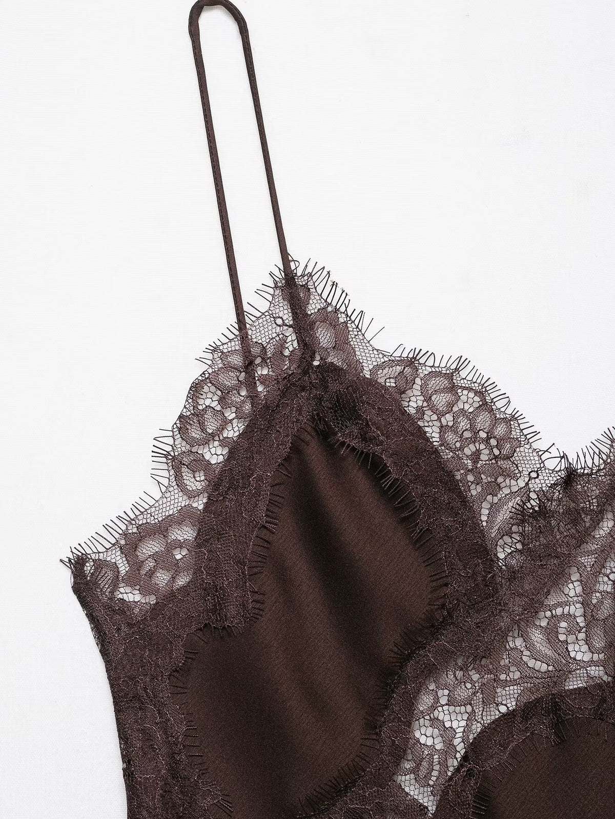 Midnight Veil Asymmetrical Dress - Mocha Noir