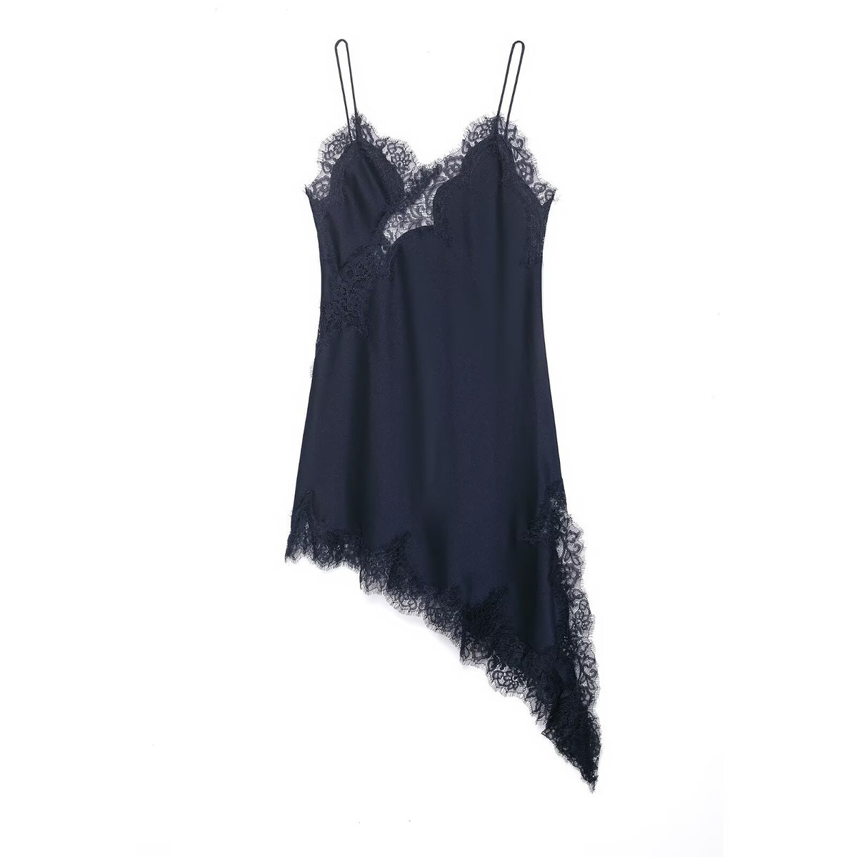 Midnight Veil Asymmetrical Dress - Mocha Noir