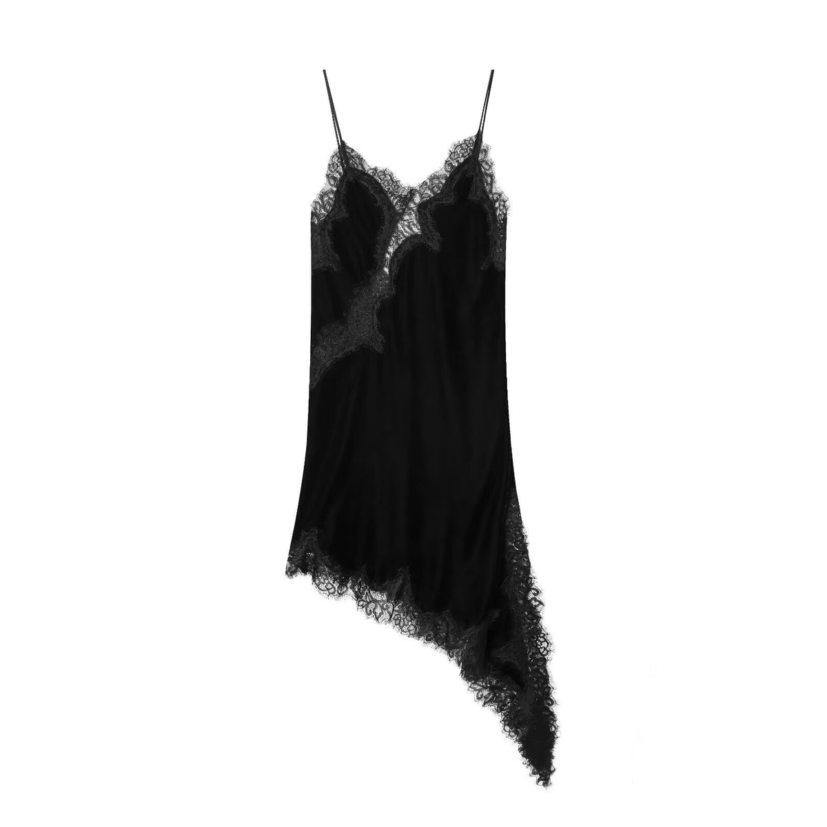 Midnight Veil Asymmetrical Dress - Mocha Noir