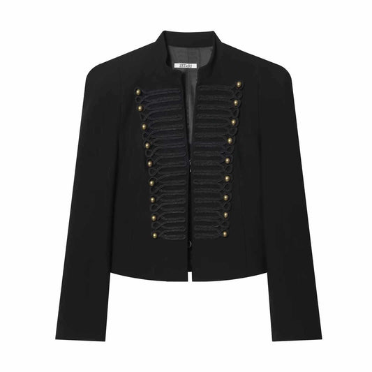 Military Tailored Blazer - Midnight Black