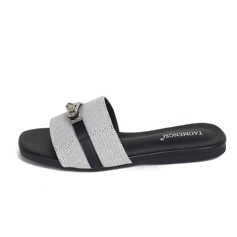 Modern Buckle Sandals - Ashen Grey