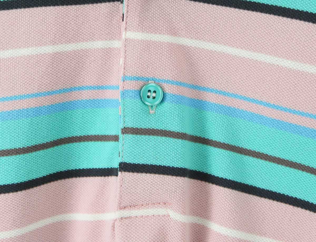 Modern Stripe Polo Top - Blue Grey