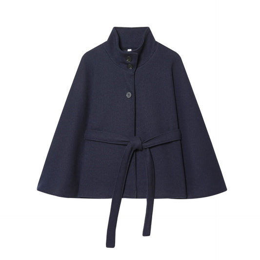 Modern Grace Cape Jacket - Navy Blue
