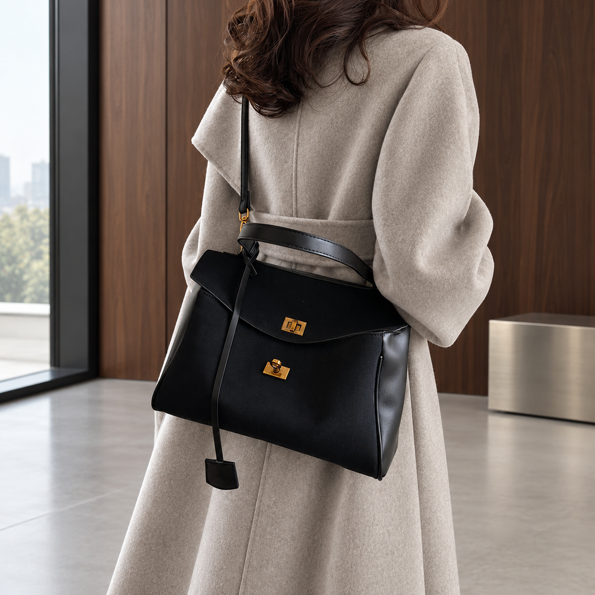 Modern Knight Tote – Textured Edition - Duo Texture Chocolate Brown