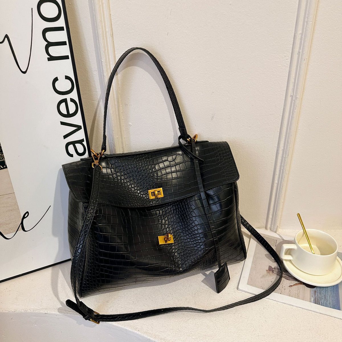 Modern Knight Tote – Textured Edition - Duo Texture Chocolate Brown