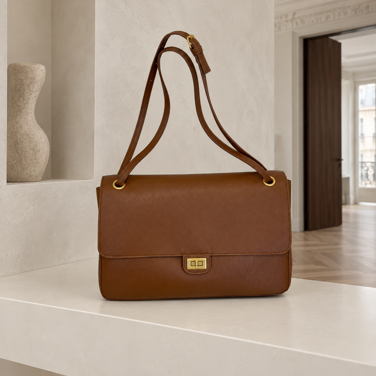 Modernist Shoulder Bag - Midnight Black