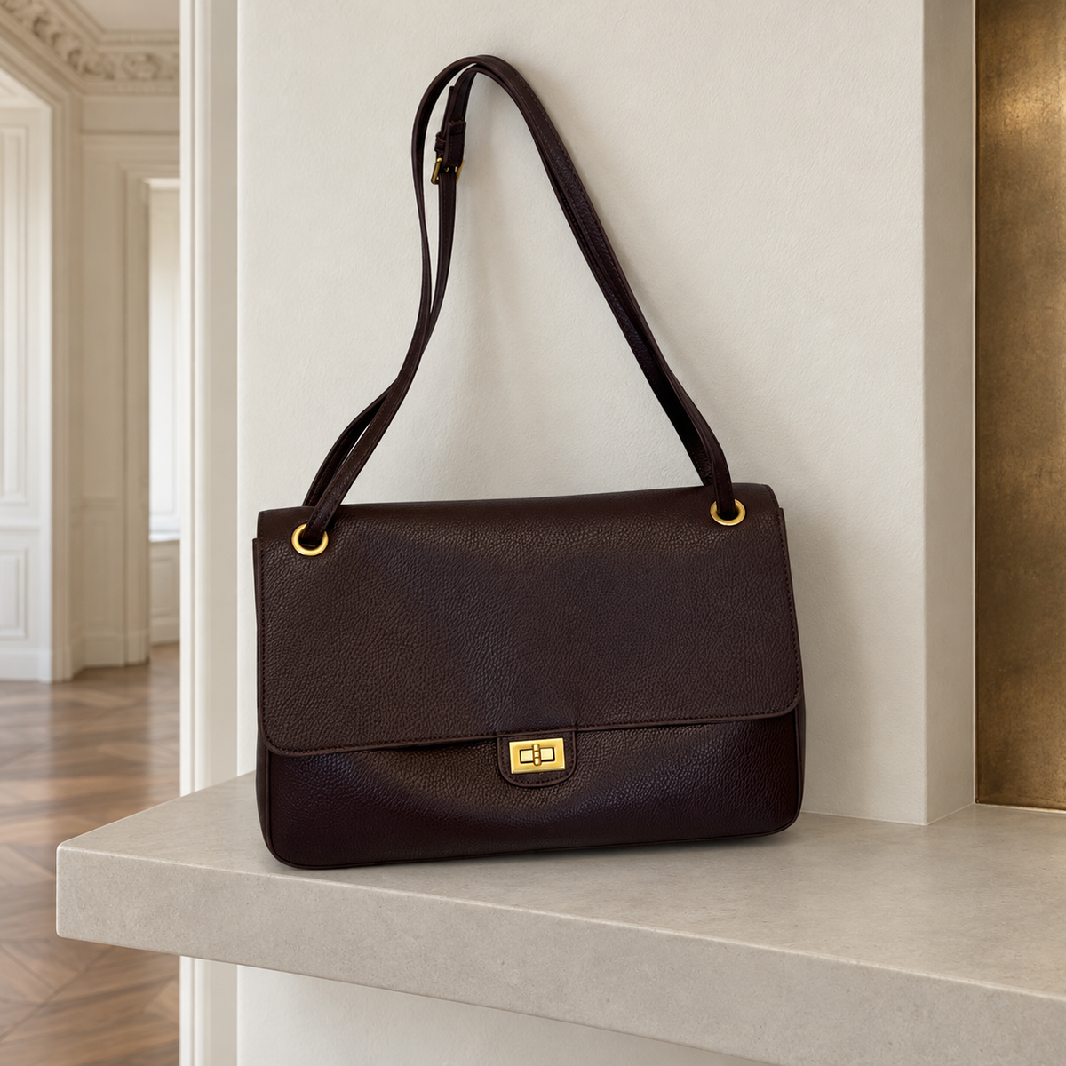 Modernist Shoulder Bag - Midnight Black