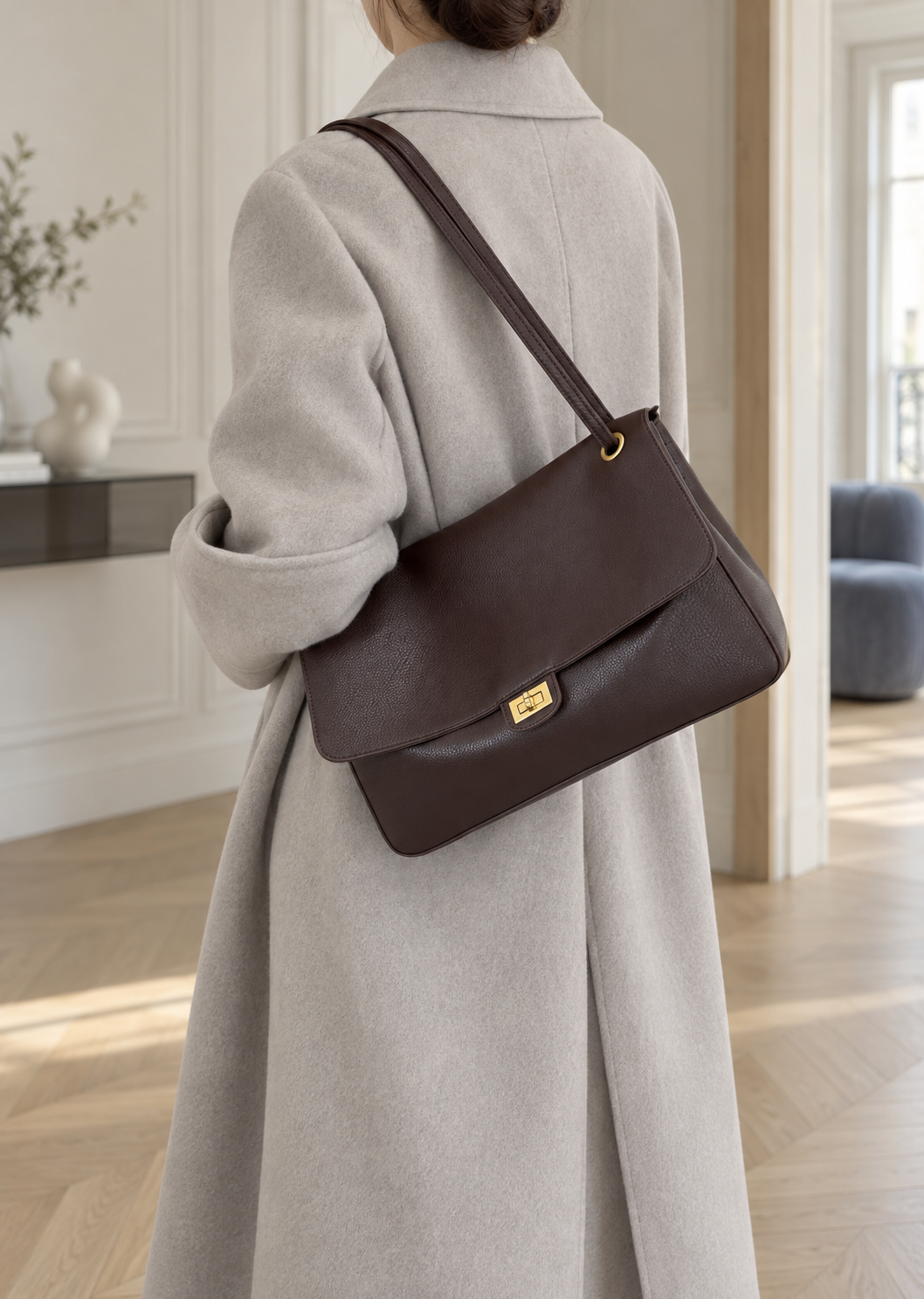 Modernist Shoulder Bag - Midnight Black