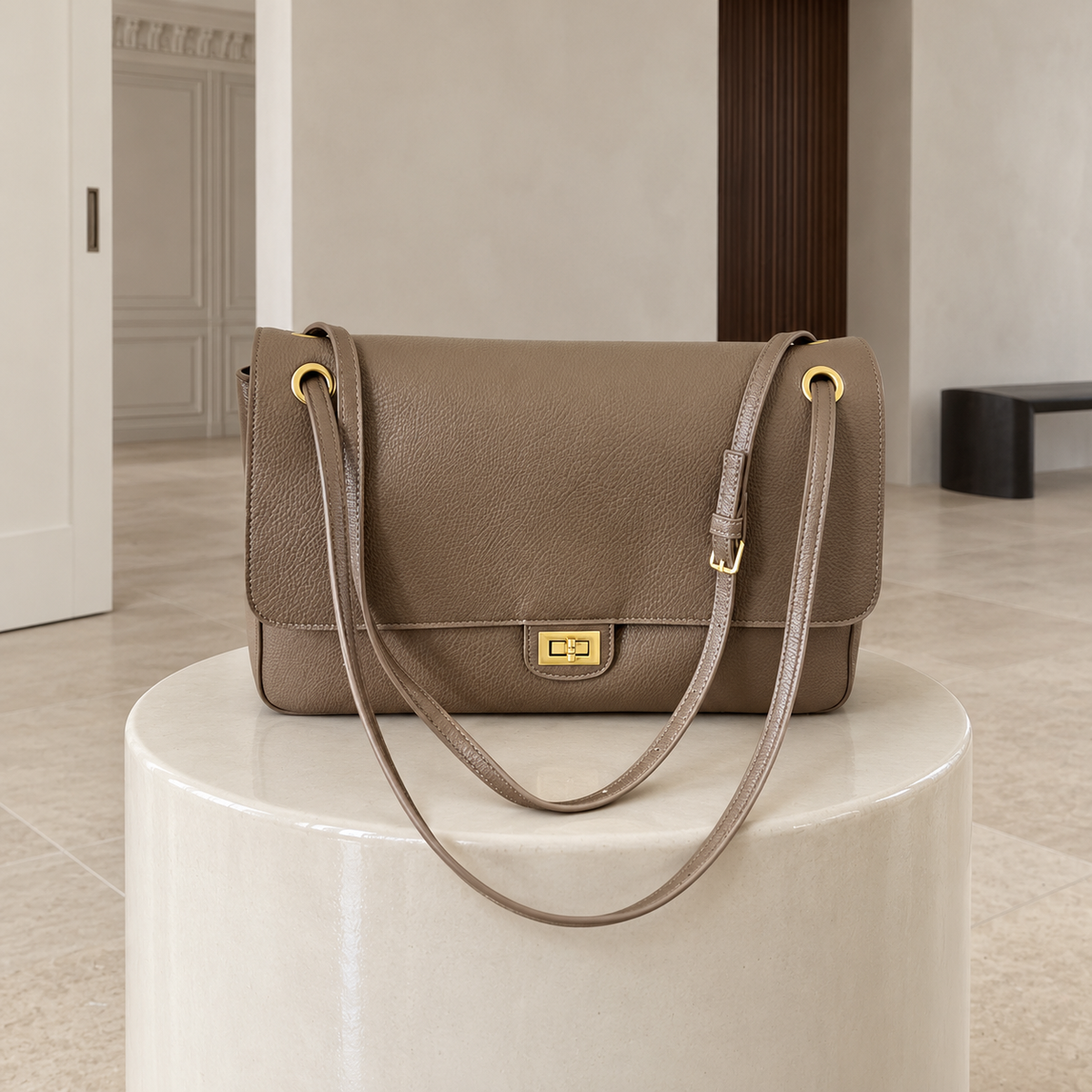 Modernist Shoulder Bag - Midnight Black