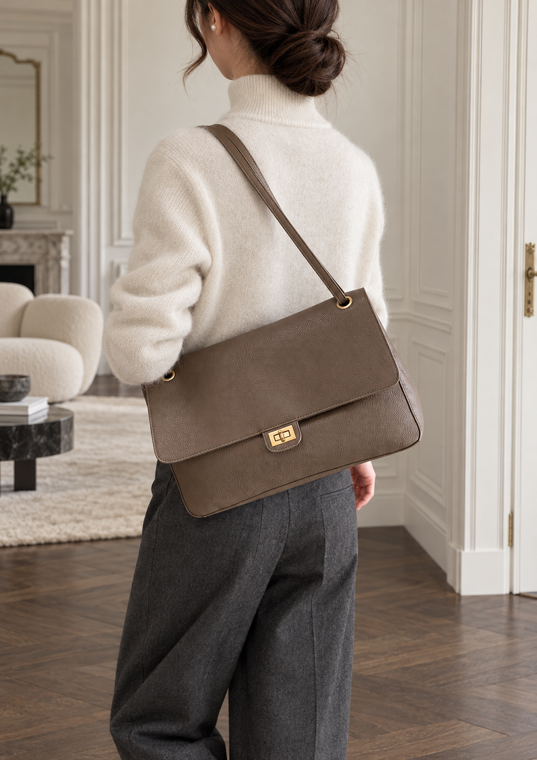 Modernist Shoulder Bag - Midnight Black