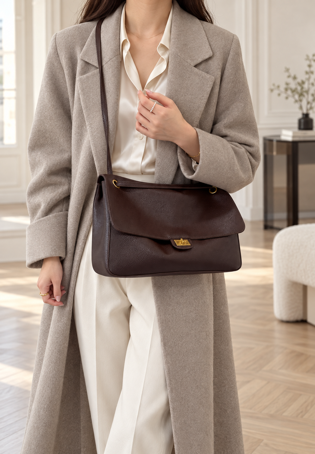 Modernist Shoulder Bag - Midnight Black