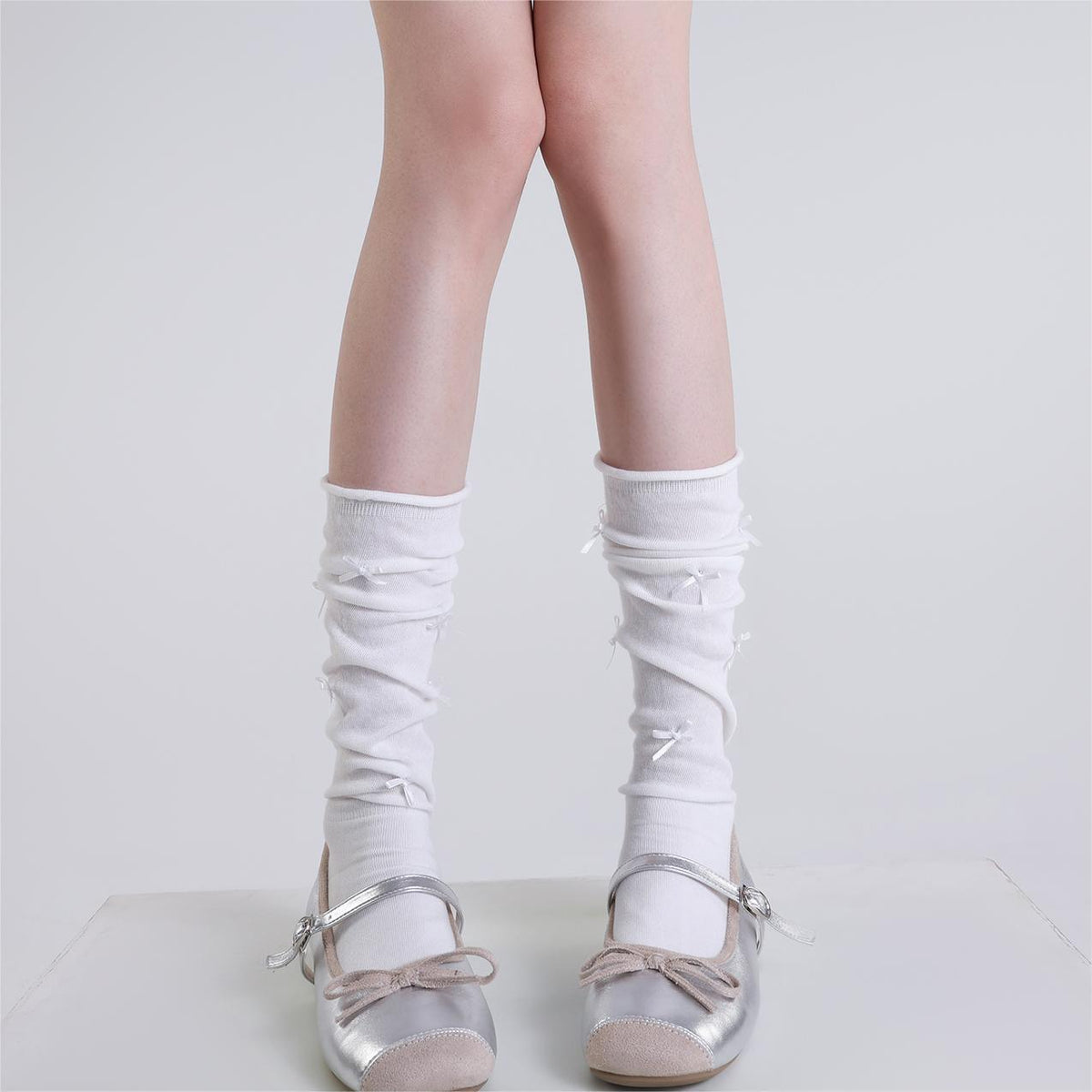 Dainty Ribbon Socks - Blanc White