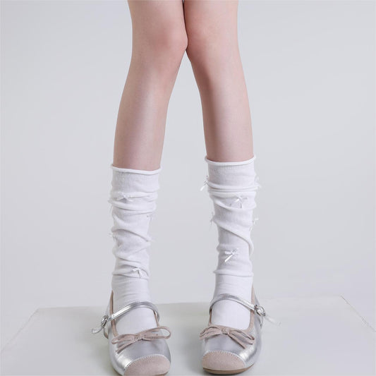 Dainty Ribbon Socks - Blanc White