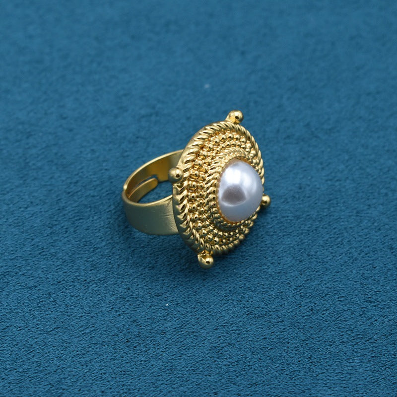 Gold-Plated Pearl Jewelry Set