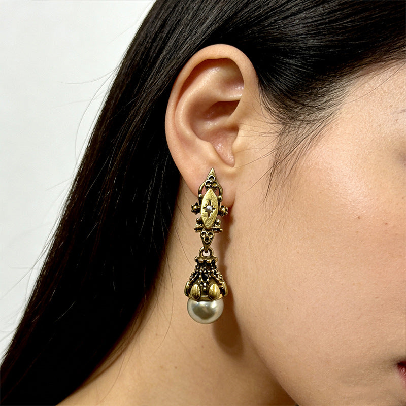 Vintage Pearl Statement Earrings