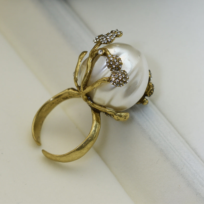 Baroque Pearl Open Ring