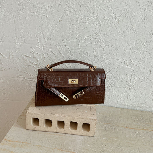 Parisian Lock Bag - Chocolate Brown