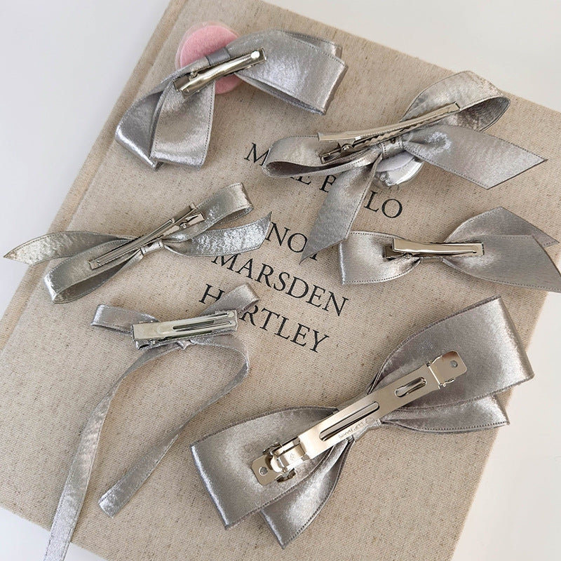 Silver Bow Hair Clips Series