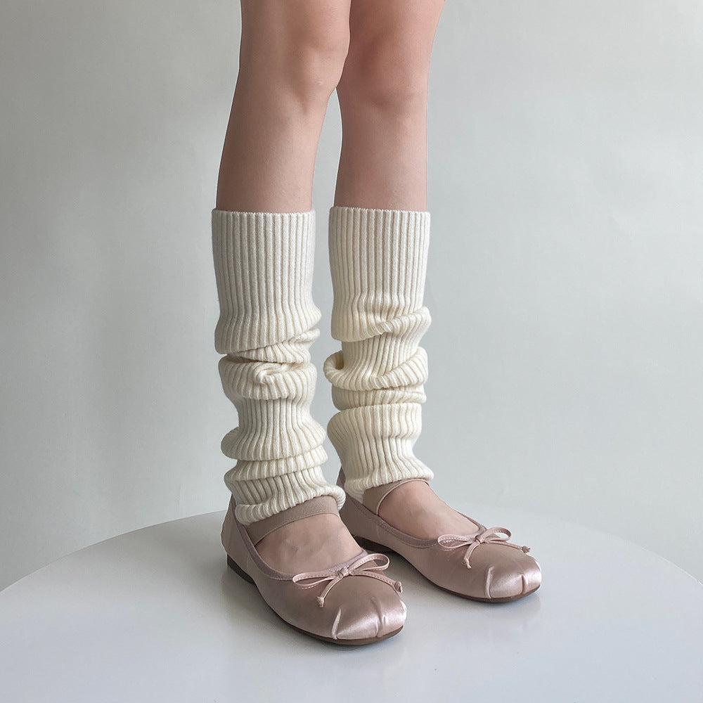 Straight Leg Warmers - Cream White