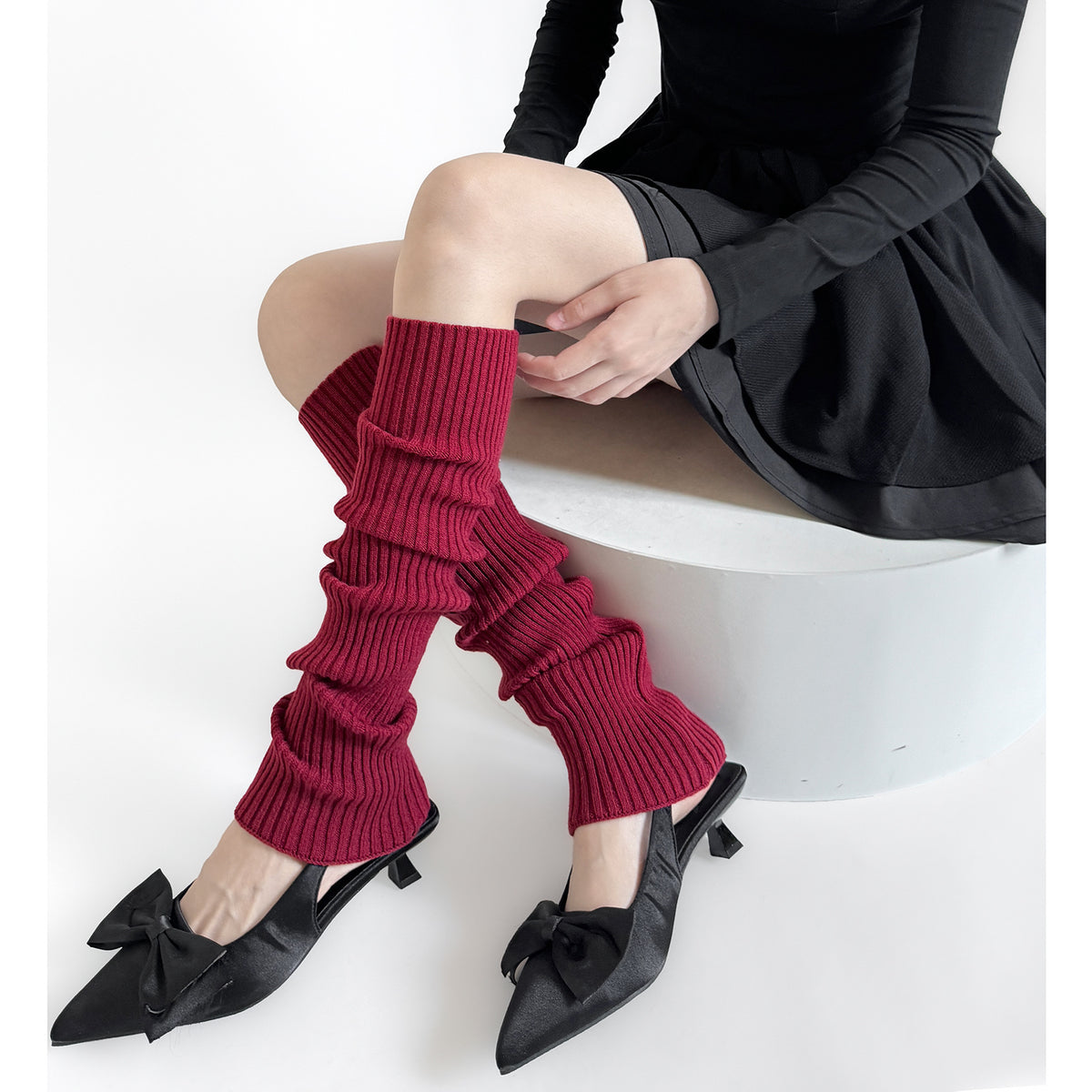 Straight Leg Warmers - Cream White