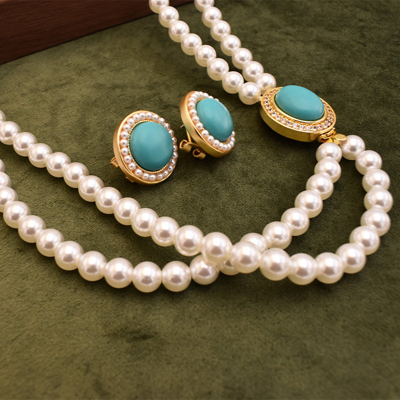 Heirloom Pearl Stone Jewelry Set