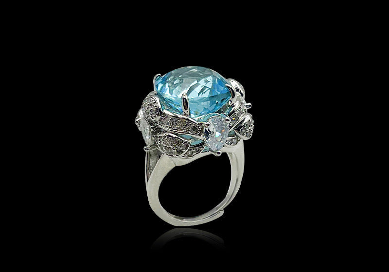 Blue Gem Statement Ring