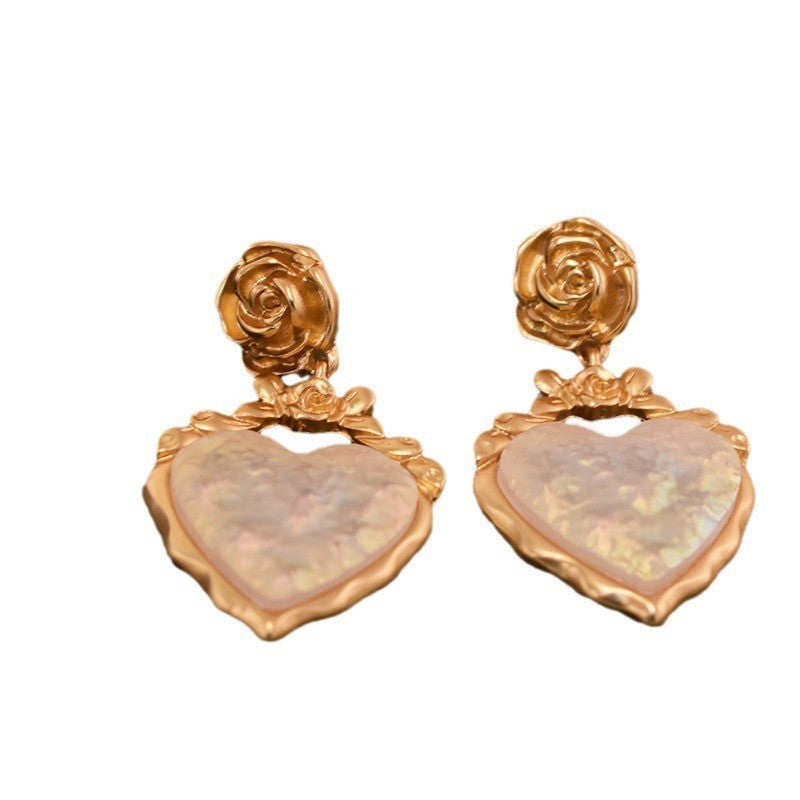 Rose Heart Medieval Earrings