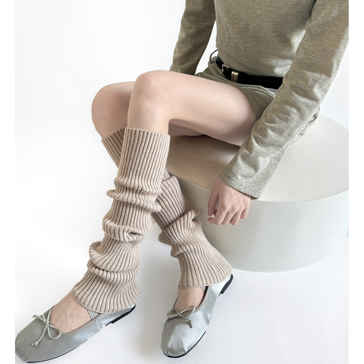 Straight Leg Warmers - Cream White