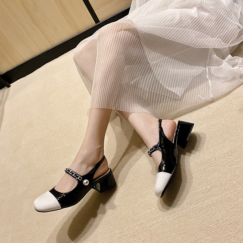 Pearl Modern Chic Mary Jane - Slingback - Midnight Black