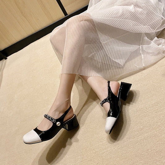Pearl Modern Chic Mary Jane - Slingback - Midnight Black