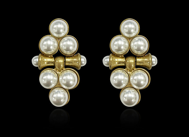 Antique Grape Pearl Earrings
