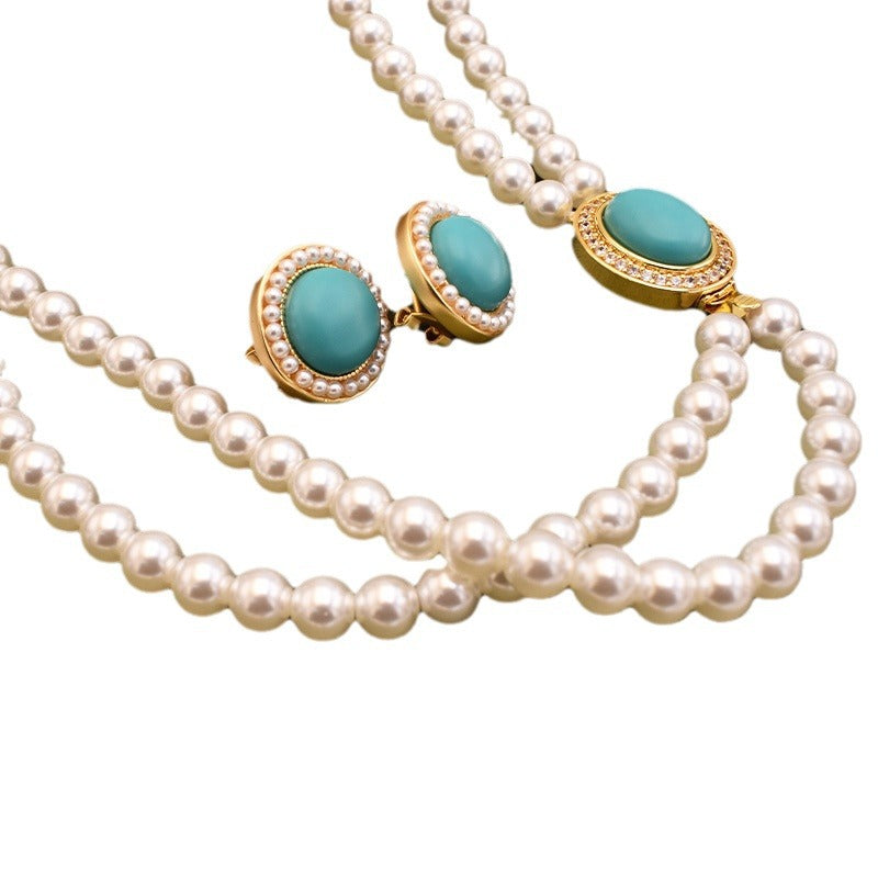 Heirloom Pearl Stone Jewelry Set