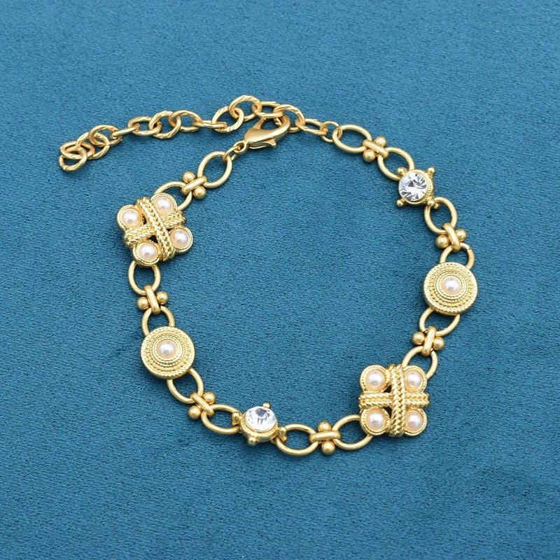 Gold-Plated Pearl Jewelry Set