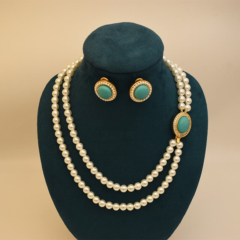Heirloom Pearl Stone Jewelry Set