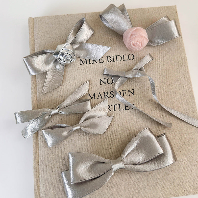 Silver Bow Hair Clips Series