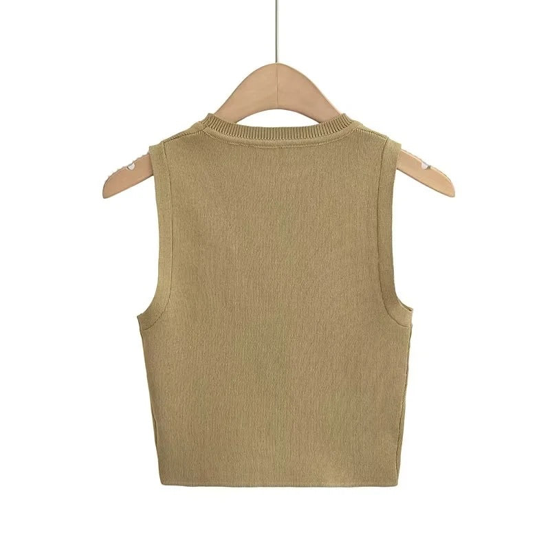 Essential Knit Tank - Midnight Black