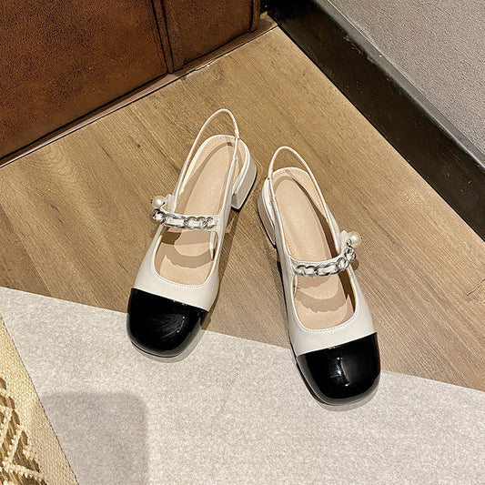 Pearl Modern Chic Mary Jane - Slingback - Blanc White