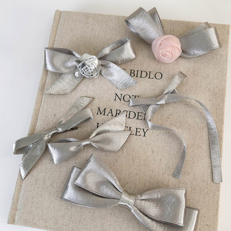 Silver Bow Hair Clips Series