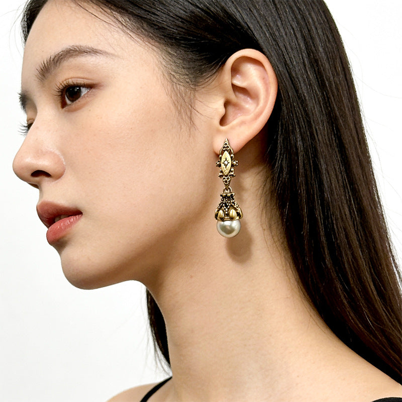 Vintage Pearl Statement Earrings