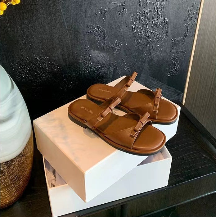 Bow Ease Slides - Stardust Silver