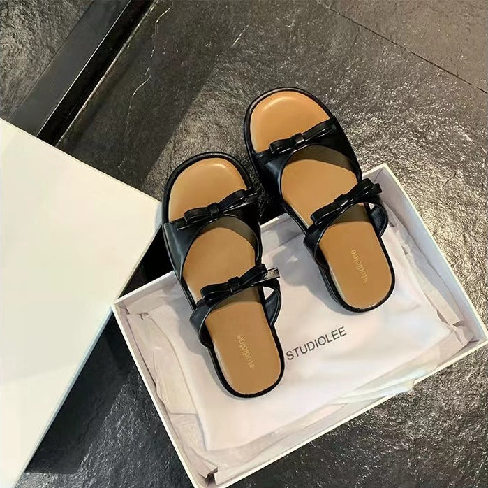 Bow Ease Slides - Stardust Silver