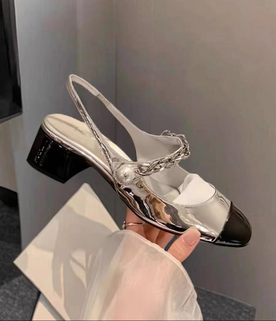 Pearl Modern Chic Mary Jane - Slingback - Midnight Black