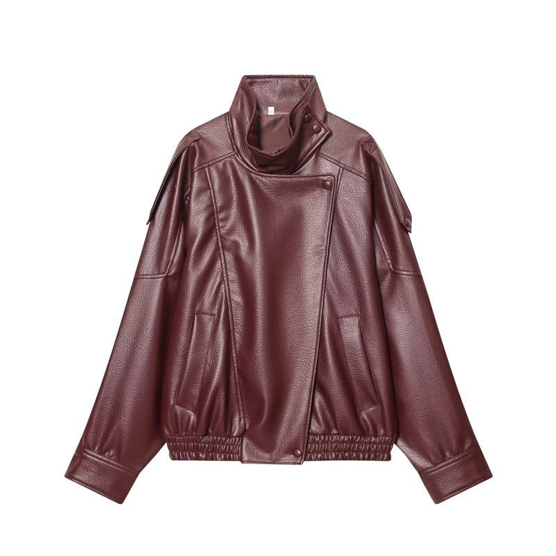 Offbeat Theory Faux Leather Jacket - Espresso Brown