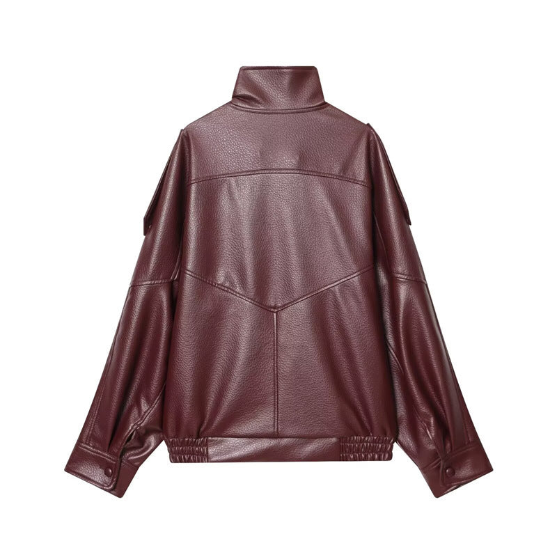 Offbeat Theory Faux Leather Jacket - Espresso Brown