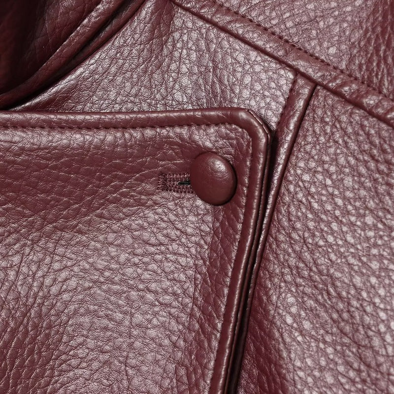Offbeat Theory Faux Leather Jacket - Espresso Brown